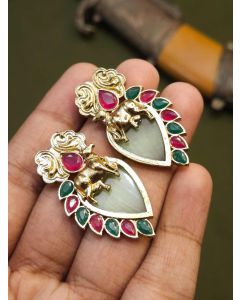 Buy Designer semi precious studs Earrings Animal Leaf Earrings For women jewelry 