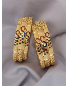 Shining Diva Fashion Set of 6 Latest Premium Quality Brass Bangles For Women 