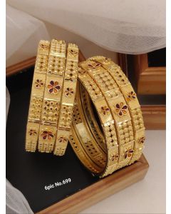 Shining Diva Fashion Set of 6 Latest Premium Quality Brass Bangles For Women 