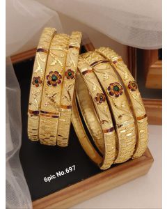 Shining Diva Fashion Set of 6 Latest Premium Quality Brass Bangles For Women 