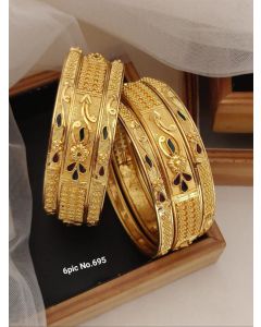 Shining Diva Fashion Set of 6 Latest Premium Quality Brass Bangles For Women 