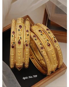 Shining Diva Fashion Set of 6 Latest Premium Quality Brass Bangles For Women 