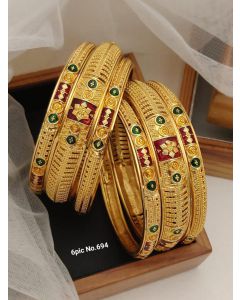 Shining Diva Fashion Set of 6 Latest Premium Quality Brass Bangles For Women 