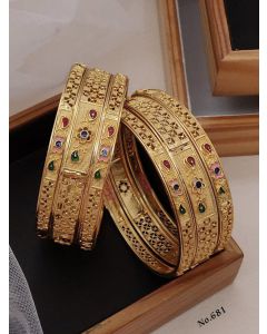 Shining Diva Fashion Set of 6 Latest Premium Quality Brass Bangles For Women 