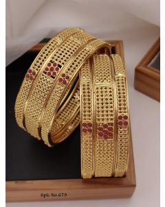 Shining Diva Fashion Set of 6 Latest Premium Quality Brass Bangles For Women 