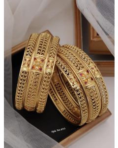 Shining Diva Fashion Set of 6 Latest Premium Quality Brass Bangles For Women 