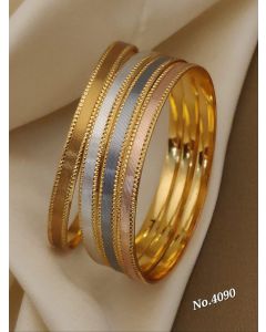 Traditional 4 Piece Multi Color Bangles Set Pure Brass Fancy Bangle Woman Jewelry